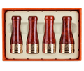 Embouts Cigare Acajou & Laiton Gravé — Coffret 4 Ring Gauges