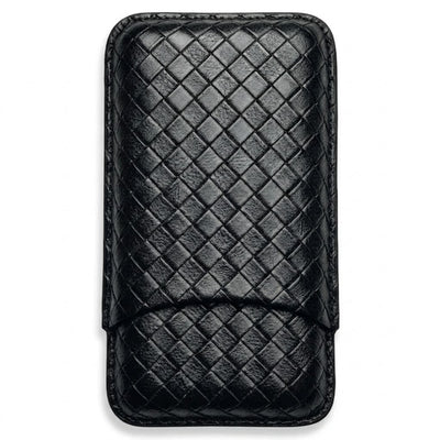Étui à Cigares Tressé en Cuir Véritable — 3 Cigares Format Poche