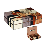 Cave à Cigares Mosaïque — Marqueterie Bois Précieux 40 Vitoles