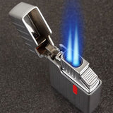 Briquet Cigare Tempête Métal Gunmetal — Double Torche Butane