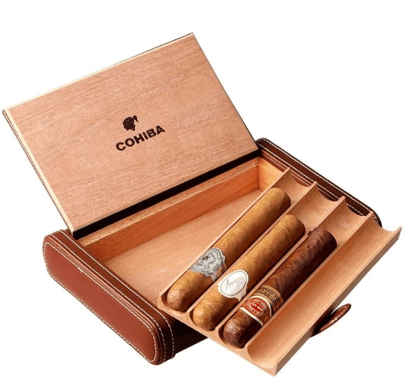 Boîte à Cigares Et Personne Fumant Un Cigare Cubain. L'emballage Habano  Provient De Graines Cubaines Se Connectant à Cuba.