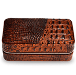 Boîte à Cigare en Cuir De Crocodile