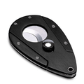 Coupe-Cigare Double Lame en Acier Noir Mat — Format Poche