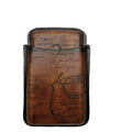 Étui à Cigares Calligraphie en Cuir Patiné — 3 Cigares